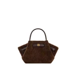 JW PEI Hana Mini Faux Fur Tote Bag in Dark Brown | Mini Bags | Luxury Shoes JW PEI Hana Mini Faux Fur Tote Bag in Dark Brown