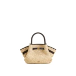 JW PEI Hana Mini Faux Straw Tote Bag in Brown | Mini Bags | Luxury Shoes JW PEI Hana Mini Faux Straw Tote Bag in Brown