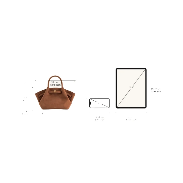 JW PEI Hana Mini Faux Suede Tote Bag in Brown view six