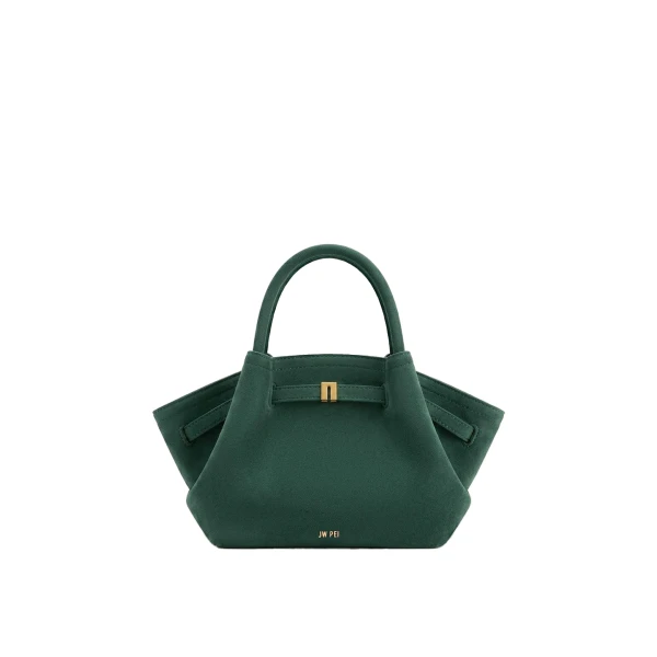 JW PEI Hana Mini Faux Suede Tote Bag in Forest Green
