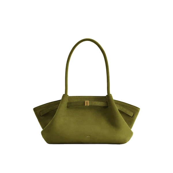 JW PEI Hana Wide Faux Suede Tote Bag in Olive Green