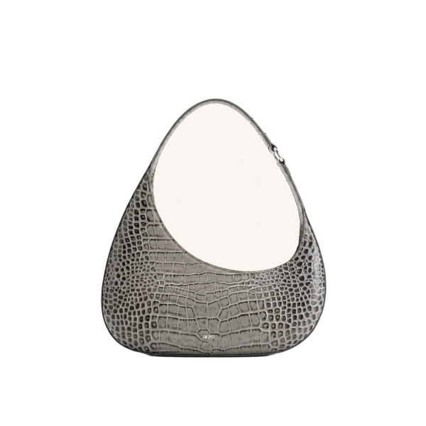 JW PEI Harlee Shoulder Bag in Light Grey Croc