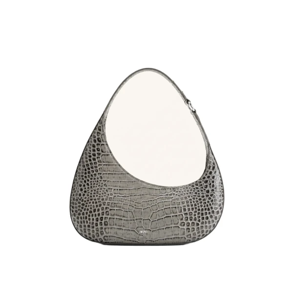 JW PEI Harlee Shoulder Bag in Light Grey Croc