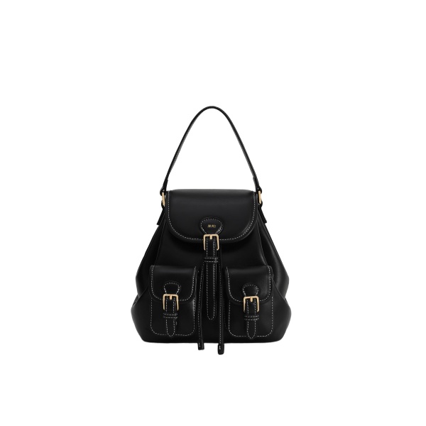 JW PEI Harper Buckle Pocket Backpack in Black