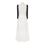 JW PEI High-Neck Sleeveless Smocked Three-Tier Maxi Dress