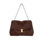 JW PEI Hilary Faux Suede Shoulder Bag in Dark Brown