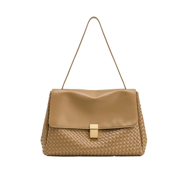 JW PEI Hilary Woven Shoulder Bag in Camel