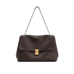 JW PEI Hilary Woven Shoulder Bag in Dark Brown
