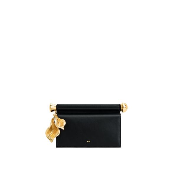JW PEI Holly Metal Pendant Embellished Clutch in Black