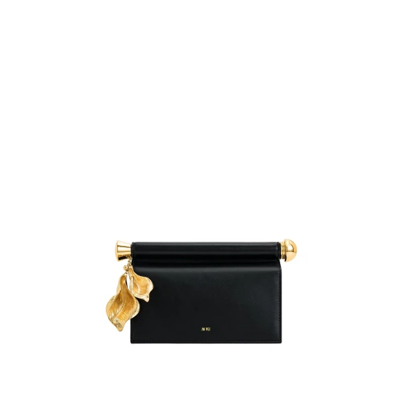 JW PEI Holly Metal Pendant Embellished Clutch in Black
