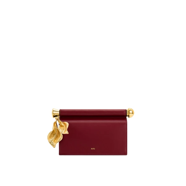 JW PEI Holly Metal Pendant Embellished Clutch in Claret