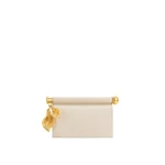 JW PEI Holly Metal Pendant Embellished Clutch in White
