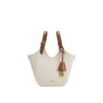 JW PEI Ines Padlock Tote Bag in Brown Canvas