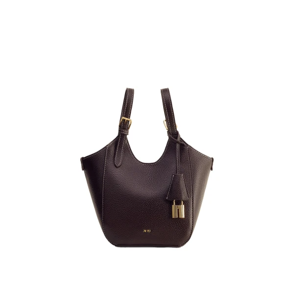JW PEI Ines Padlock Tote Bag in Dark Brown
