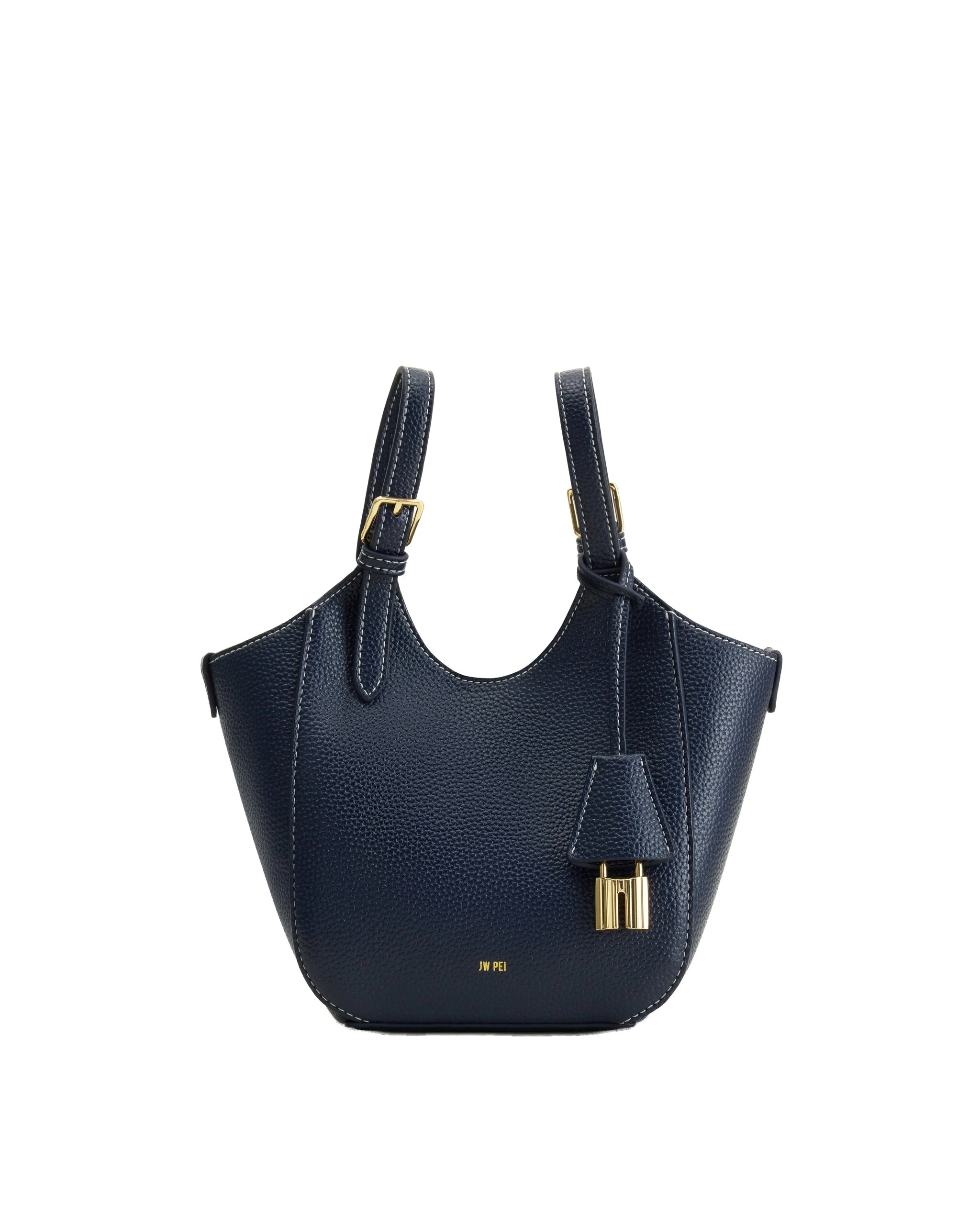 JW PEI Ines Padlock Tote Bag in Navy | Totes & Top-Handle Bags | Luxury Shoes JW PEI Ines Padlock Tote Bag in Navy
