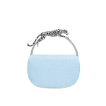 JW PEI Ione Woven Leopard Shaped Top Handle Bag in Light Blue
