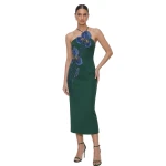 JW PEI Iris Embroidered Halter Midi Dress