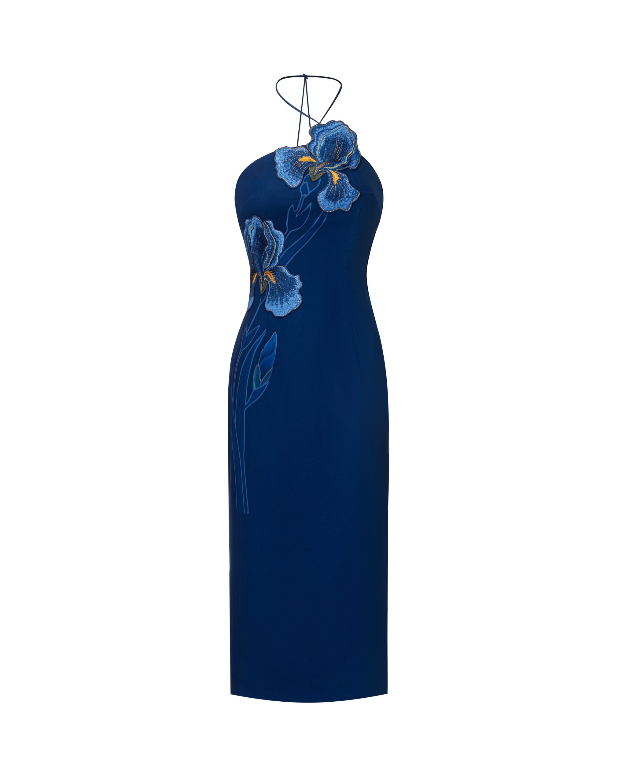 JW PEI midi dress | Los Angeles Vegan Fashion Dresses | Luxury Shoes JW PEI Iris Embroidered Halter Midi Dress