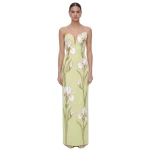 JW PEI Iris Embroidered Notch Neck Strapless Maxi Dress