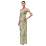 JW PEI Iris Embroidered Notch Neck Strapless Maxi Dress