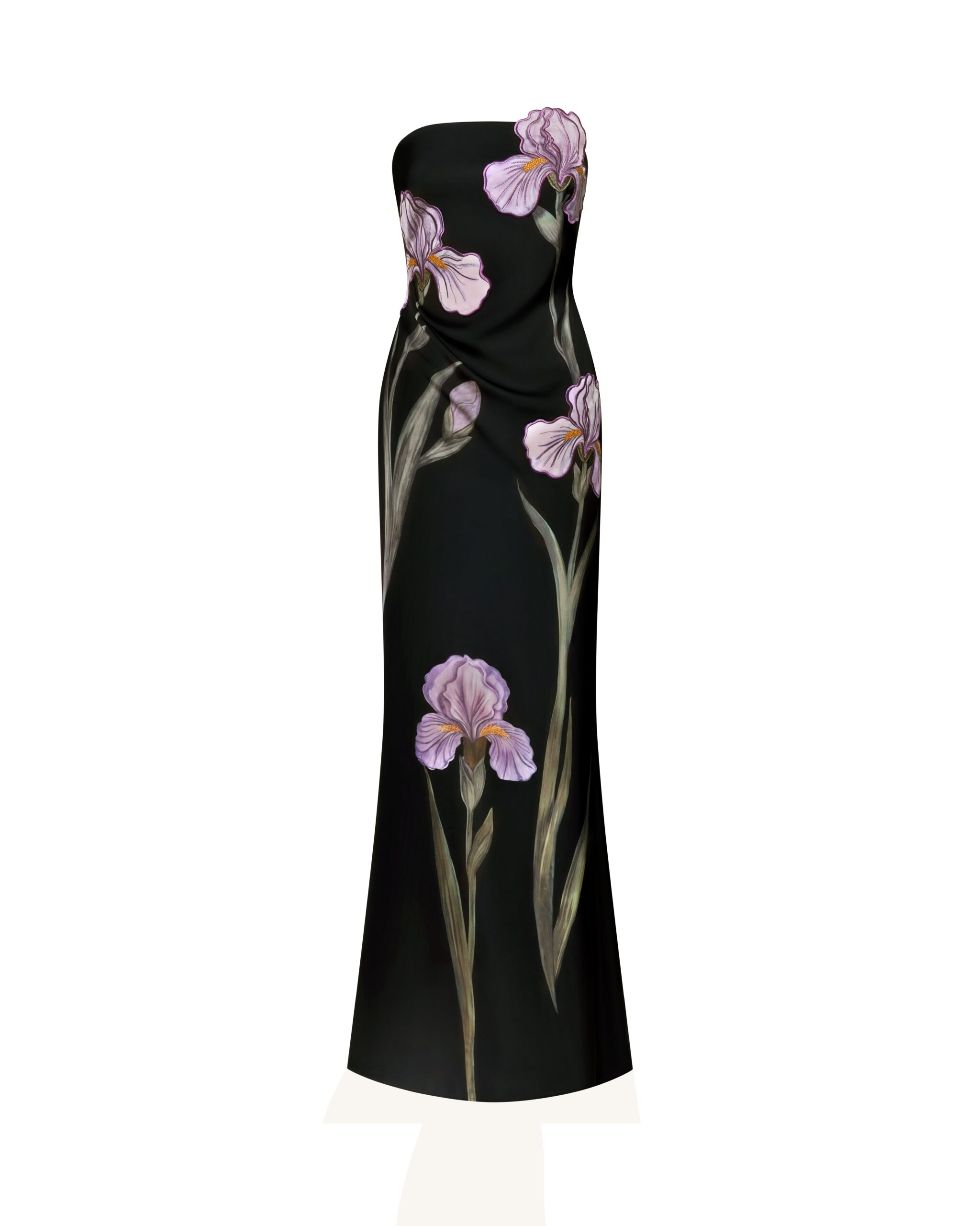 JW PEI maxi dress | Los Angeles Vegan Fashion Dresses | Luxury Shoes JW PEI Iris Floral-Appliqué Strapless Maxi Dress