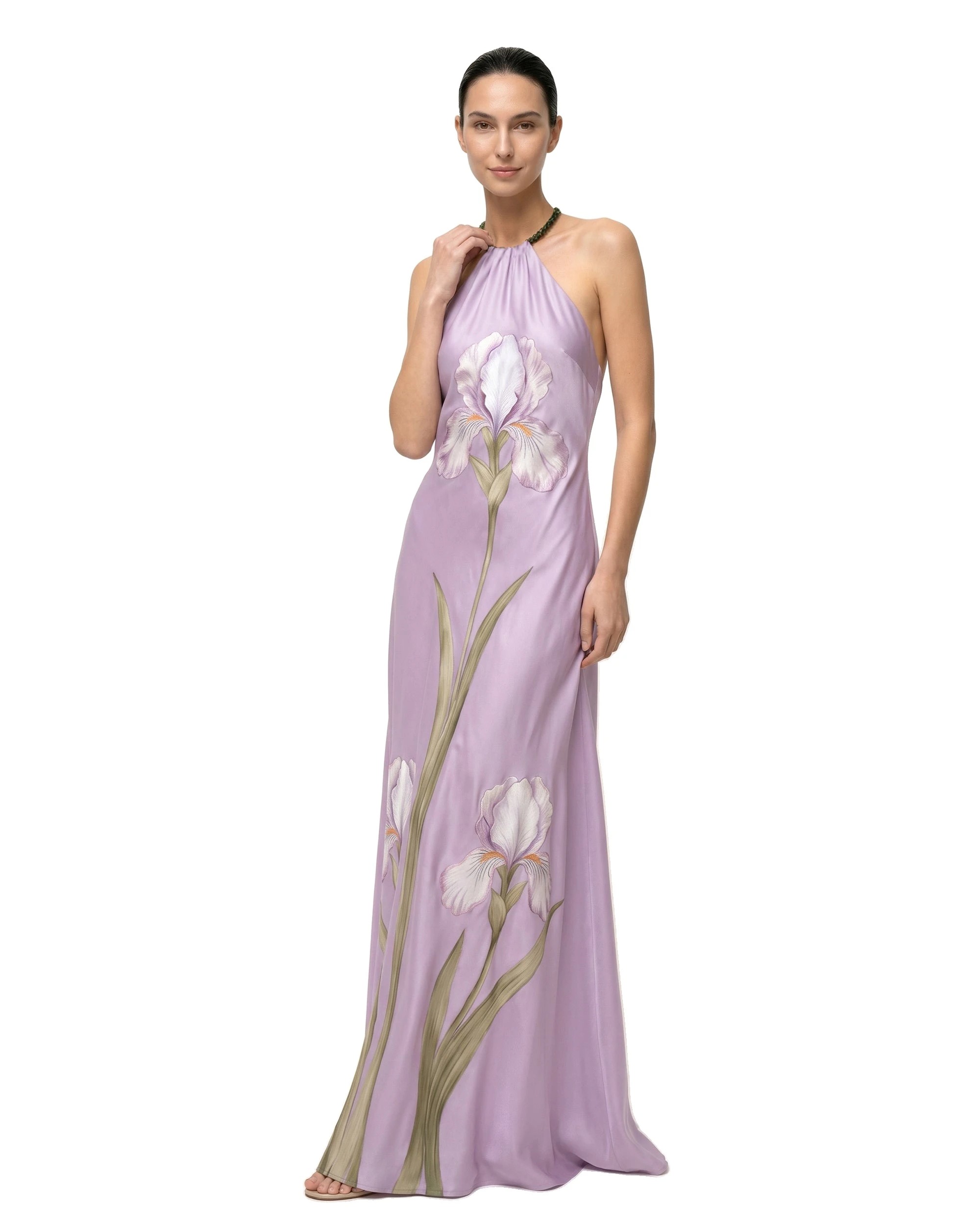 JW PEI maxi dress | Los Angeles Vegan Fashion Dresses | Luxury Shoes JW PEI Iris Floral Print Halter Maxi Dress