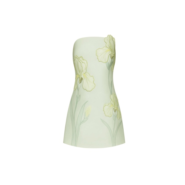 JW PEI Iris Floral Print Strapless Dress