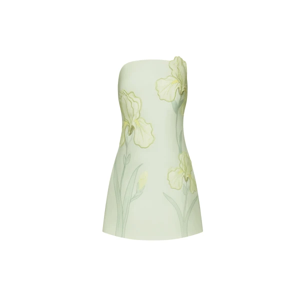 JW PEI Iris Floral Print Strapless Dress