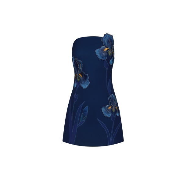JW PEI Iris Floral Print Strapless Dress