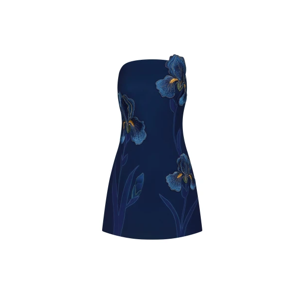 JW PEI Iris Floral Print Strapless Dress