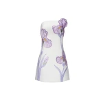 JW PEI Iris Floral Print Strapless Dress