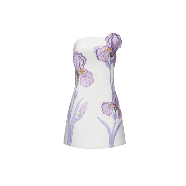 JW PEI Iris Floral Print Strapless Dress