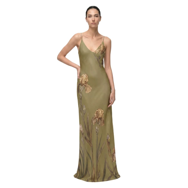 JW PEI Iris Motif Satin Slip Gown