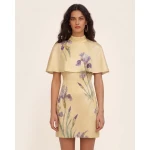 JW PEI Iris Print Cape Overlay Mini Dress