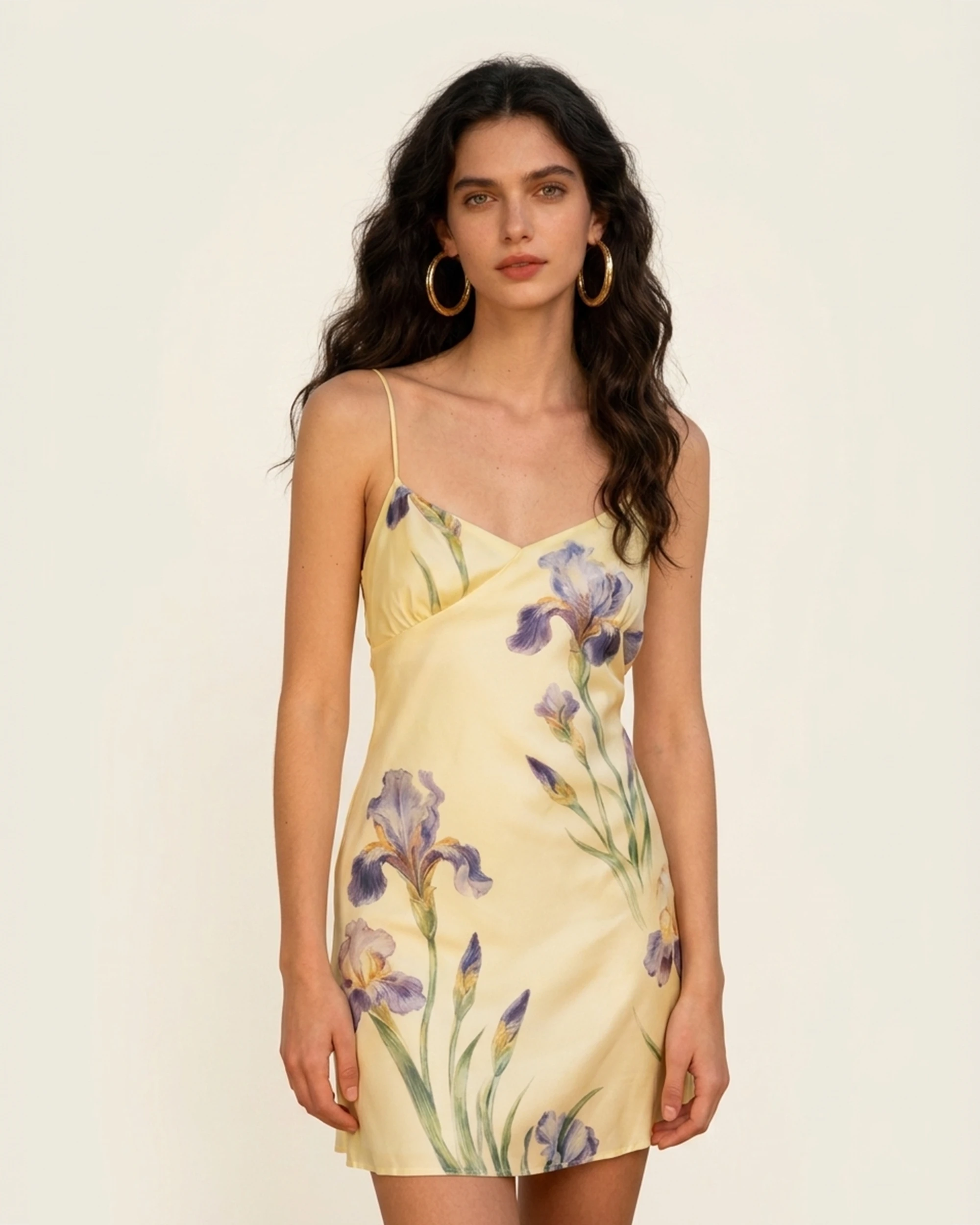 JW PEI mini dress | Los Angeles Vegan Fashion Dresses | Luxury Shoes JW PEI Iris Print Satin Slip Mini Dress