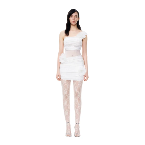 JW PEI Isidore 3D Floral Wrinkles Mini Dress