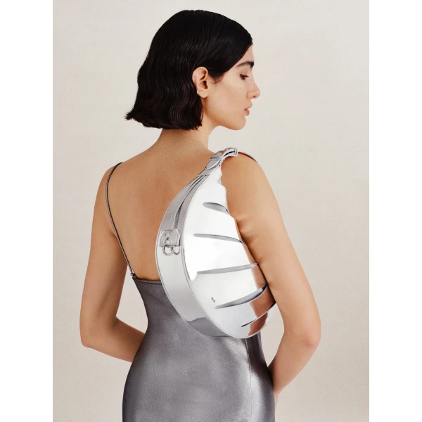 JW PEI Jana Hollow Out Shoulder Bag in Silver view six