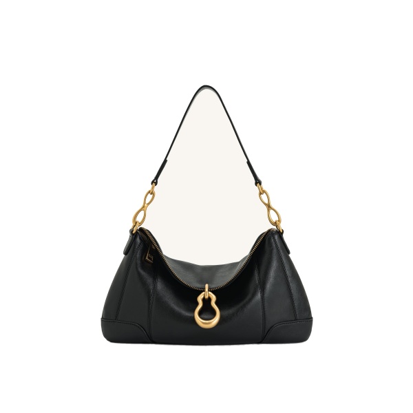 JW PEI Jayla Metal Pendant Embellished Shoulder Bag in Black