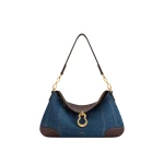 JW PEI Jayla Metal Pendant Embellished Shoulder Bag in Blue Denim