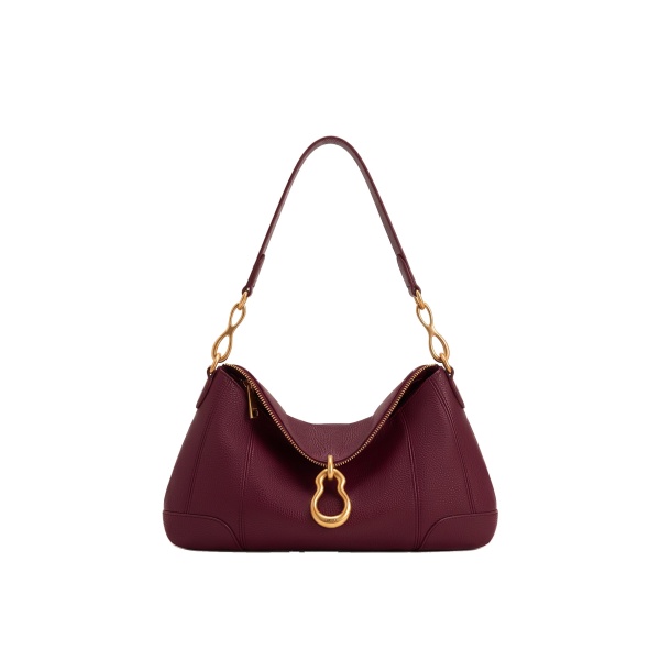 JW PEI Jayla Metal Pendant Embellished Shoulder Bag in Burgundy
