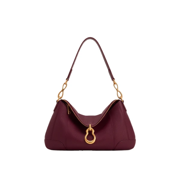 JW PEI Jayla Metal Pendant Embellished Shoulder Bag in Burgundy