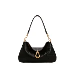 JW PEI Jayla Metal Pendant Embellished Shoulder Bag in Charcoal Black