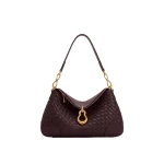 JW PEI Jayla Metal Pendant Embellished Woven Shoulder Bag in Deep Burgundy