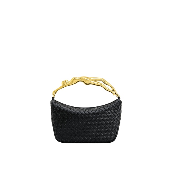 JW PEI Jenny Woven Human-shaped Handle Handbag in Black