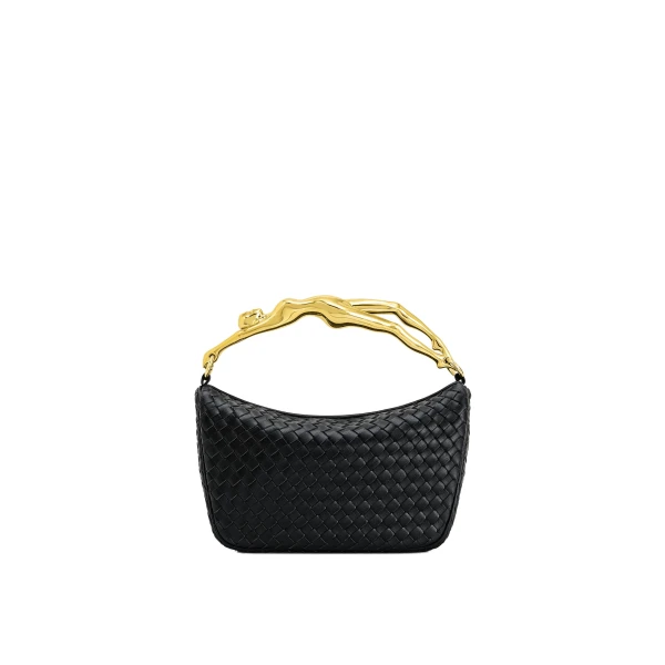 JW PEI Jenny Woven Human-shaped Handle Handbag in Black