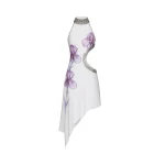 JW PEI Jeweled Floral Cutout High Neck Dress