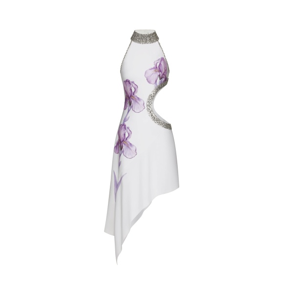 JW PEI Jeweled Floral Cutout High Neck Dress