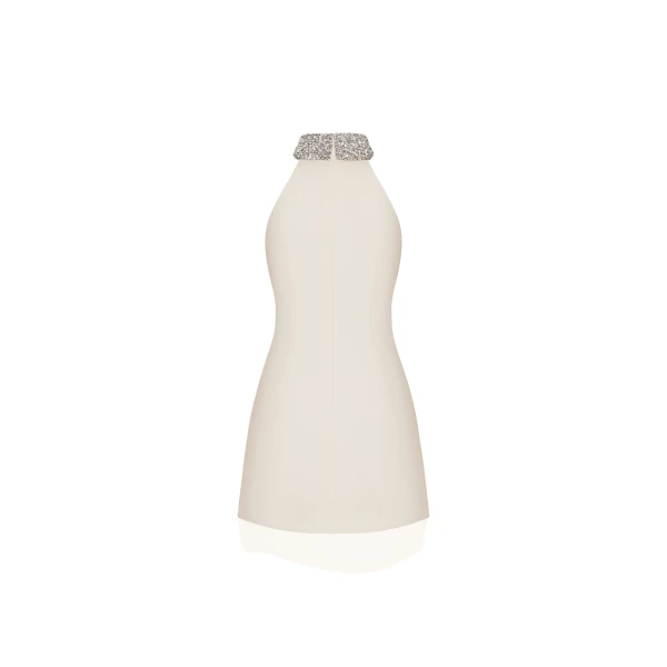 JW PEI Jeweled Halter Iris Motif Dress