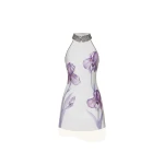 JW PEI Jeweled Halter Iris Motif Dress