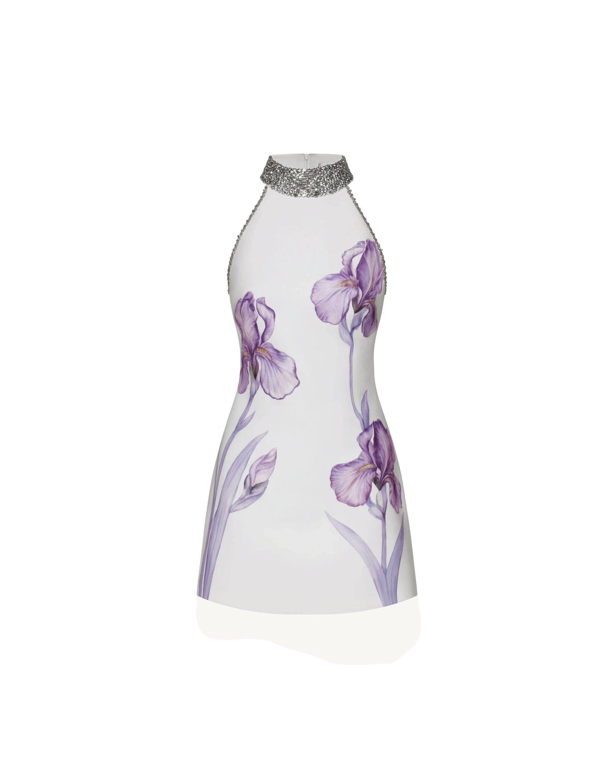 JW PEI dress | Los Angeles Vegan Fashion Dresses | Luxury Shoes JW PEI Jeweled Halter Iris Motif Dress
